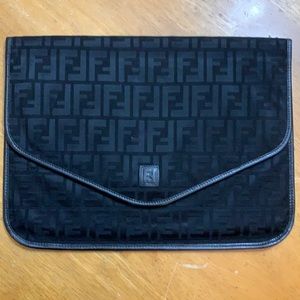 Vintage Fendi folio leather trim made in Italy